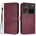 For ZTE Nubia Z60 Ultra Line Splicing Buckle Retro Leather Phone Case(Wine Red) - 2