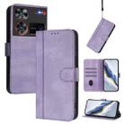 For ZTE Nubia Z60 Ultra Line Splicing Buckle Retro Leather Phone Case(Purple) - 1