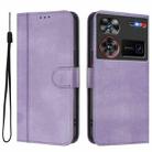For ZTE Nubia Z60 Ultra Line Splicing Buckle Retro Leather Phone Case(Purple) - 2