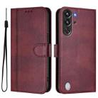 For ZTE Nubia RedMagic 10 Pro Line Splicing Buckle Retro Leather Phone Case(Wine Red) - 2
