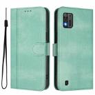 For ZTE Blade A52 Lite Line Splicing Buckle Retro Leather Phone Case(Mint Green) - 2