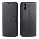 For Xiaomi Redmi 9A AZNS Sheepskin Texture Horizontal Flip Leather Case with Holder & Card Slots & Wallet(Black) - 1