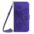For itel Power 70 Skin Feel Sun Flower Embossed Flip Leather Phone Case with Lanyard(Dark Purple) - 2