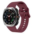 For Samsung Galaxy Watch Ultra 47mm Solid Color Colorful Buckle Silicone Watch Band(Wine Red) - 1