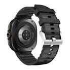 For Samsung Galaxy Watch Ultra 47mm Solid Color Sports Silicone Watch Band(Black) - 2
