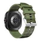 For Samsung Galaxy Watch Ultra 47mm Solid Color Sports Silicone Watch Band(Army Green) - 2