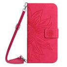 For Samsung Galaxy XCover7 Pro Skin Feel Sun Flower Embossed Flip Leather Phone Case with Lanyard(Rose Red) - 2