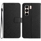 For itel Power 70 Rhombic Grid Texture Leather Phone Case(Black) - 1