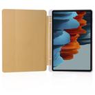 For Samsung Galaxy Tab S8 / Galaxy Tab S7 T870 11 inch Horizontal Flip Anti-fall Transparent Leather Case with Three-folding Holder & Pen Slot(Golden) - 2