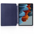 For Samsung Galaxy Tab S8 / Galaxy Tab S7 T870 11 inch Horizontal Flip Anti-fall Transparent Leather Case with Three-folding Holder & Pen Slot(Navy Blue) - 2