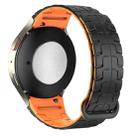 For Samsung Galaxy Watch 7 / 6 / 5 Magnetic Silicone Watch Band(Black+Orange) - 2