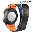 For Samsung Galaxy Watch 7 / 6 / 5 Magnetic Silicone Watch Band(Black+Orange) - 3