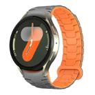 For Samsung Galaxy Watch 7 / 6 / 5 Magnetic Silicone Watch Band(Grey+Orange) - 1