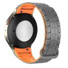 For Samsung Galaxy Watch 7 / 6 / 5 Magnetic Silicone Watch Band(Grey+Orange) - 2