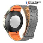 For Samsung Galaxy Watch 7 / 6 / 5 Magnetic Silicone Watch Band(Grey+Orange) - 3