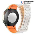 For Samsung Galaxy Watch 7 / 6 / 5 Magnetic Silicone Watch Band(Starlight+Orange) - 3
