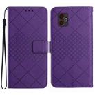 For Samsung Galaxy XCover7 Pro Rhombic Grid Texture Leather Phone Case(Purple) - 1