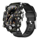 For Apple Watch Series 10 46mm Metal Case Integrated Silicone Watch Band(Transparent Black+Black) - 1