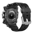 For Apple Watch Series 10 46mm Metal Case Integrated Silicone Watch Band(Transparent Black+Black) - 3