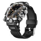 For Apple Watch Series 10 46mm Metal Case Integrated Silicone Watch Band(Transparent Black+Silver) - 2