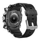 For Apple Watch Series 10 46mm Metal Case Integrated Silicone Watch Band(Transparent Black+Silver) - 3