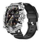 For Apple Watch Series 10 46mm Metal Case Integrated Silicone Watch Band(Transparent+Black) - 1