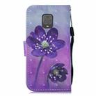 For Xiaomi Redmi Note 9 Pro 3D Painting Pattern Coloured Drawing Horizontal Flip PU Leather Case with Holder & Card Slots & Wallet & Lanyard(Purple Flower) - 3