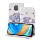 For Xiaomi Redmi Note 9 Pro 3D Painting Pattern Coloured Drawing Horizontal Flip PU Leather Case with Holder & Card Slots & Wallet & Lanyard(Love Bear) - 1