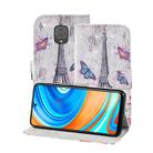 For Xiaomi Redmi Note 9 Pro 3D Painting Pattern Coloured Drawing Horizontal Flip PU Leather Case with Holder & Card Slots & Wallet & Lanyard(Eiffel Tower) - 1