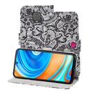 For Xiaomi Redmi Note 9 Pro 3D Painting Pattern Coloured Drawing Horizontal Flip PU Leather Case with Holder & Card Slots & Wallet & Lanyard(Lace Flower) - 1