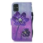 For Samsung Galaxy M31s 3D Painting Pattern Coloured Drawing Horizontal Flip PU Leather Case with Holder & Card Slots & Wallet & Lanyard(Purple Flower) - 2