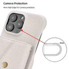 For iPhone 15 Pro Max Litchi Texture Horizontal Card Bag Holder Phone Case with Long Lanyard(White) - 3
