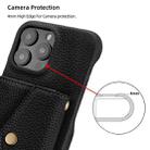 For iPhone 14 Pro Litchi Texture Horizontal Card Bag Holder Phone Case with Long Lanyard(Black) - 3