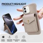For iPhone 16 Litchi Texture Vertical Card Bag Holder Phone Case with Long Lanyard(Grey) - 2