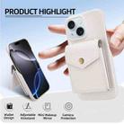For iPhone 15 Litchi Texture Vertical Card Bag Holder Phone Case with Long Lanyard(White) - 2