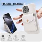 For iPhone 14 Pro Litchi Texture Vertical Card Bag Holder Phone Case with Long Lanyard(White) - 2