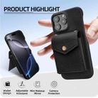 For iPhone 13 Pro Max Litchi Texture Vertical Card Bag Holder Phone Case with Long Lanyard(Black) - 2