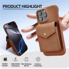 For iPhone 13 Pro Max Litchi Texture Vertical Card Bag Holder Phone Case with Long Lanyard(Brown) - 2