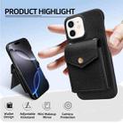 For iPhone 12 / 12 Pro Litchi Texture Vertical Card Bag Holder Phone Case with Long Lanyard(Black) - 2