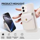 For iPhone 12 / 12 Pro Litchi Texture Vertical Card Bag Holder Phone Case with Long Lanyard(White) - 2