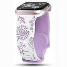 For Apple Watch 46mm / 49mm / 45mm / 44mm Two Color Dandelion Engraved Silicone Watch Band(White Purple) - 1