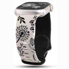 For Apple Watch 46mm / 49mm / 45mm / 44mm Two Color Dandelion Engraved Silicone Watch Band(Starlight Black) - 1