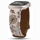 For Apple Watch 46mm / 49mm / 45mm / 44mm Two Color Dandelion Engraved Silicone Watch Band(Starlight Caramel) - 1