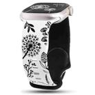 For Apple Watch 42mm / 41mm / 40mm / 38mm Two Color Dandelion Engraved Silicone Watch Band(White Black) - 1