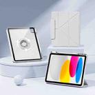 For iPad 2025 / 2022 Relieve Stress Rotatable Y-Fold Leather Tablet Case(Grey) - 1