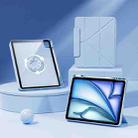 For iPad Air 11 2025 / 2024 Relieve Stress Rotatable Y-Fold Leather Tablet Case(Blue) - 1
