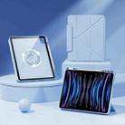 For iPad Air 13 2025 / 2024 / Pro 12.9 Relieve Stress Rotatable Y-Fold Leather Tablet Case(Blue) - 1
