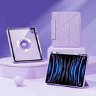 For iPad Air 13 2025 / 2024 / Pro 12.9 Relieve Stress Rotatable Y-Fold Leather Tablet Case(Purple) - 1