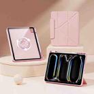For iPad Pro 11 2024 Relieve Stress Rotatable Y-Fold Leather Tablet Case(Pink) - 1