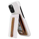 For iPhone 16 Pro Max Litchi Texture Leather Ring Card Bag Holder Phone Case(White) - 1